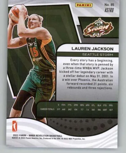 Vista 2 de Panini WNBA Revolution Astro #85 Lauren Jackson Seattle Storm - Tarjeta de intercambio de baloncesto 2022