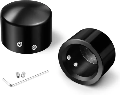 Benlari - Cubiertas de tuerca de eje delanteras CNC para Harley, tapas de tuerca de eje negras compatibles con Harley Davidson Touring Sportster