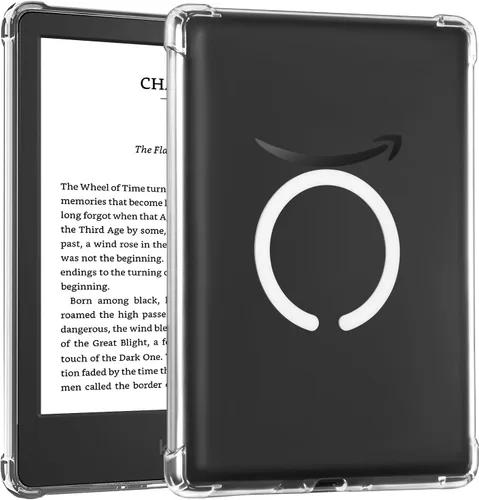 Vista 17 de CoBak Funda transparente para E-Reader de 6 pulgadas 2024 y 2022 (11ª generación) con correa elástica para la mano, funda transparente de TPU suave