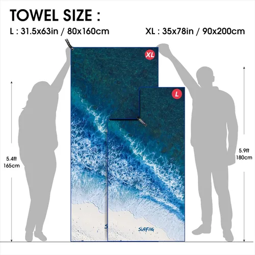 Vista 132 de 4Monster Toalla de playa de microfibra de secado rápido, toalla de viaje ligera súper absorbente para nadadores, toalla de camping sin arena