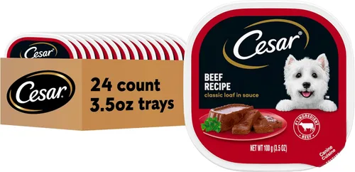 Vista 19 de CESAR Wet Dog Food Classic Loaf - Comida para perros en salsa de pollo y ternera, (24) 3.5 onzas bandejas fáciles de abrir