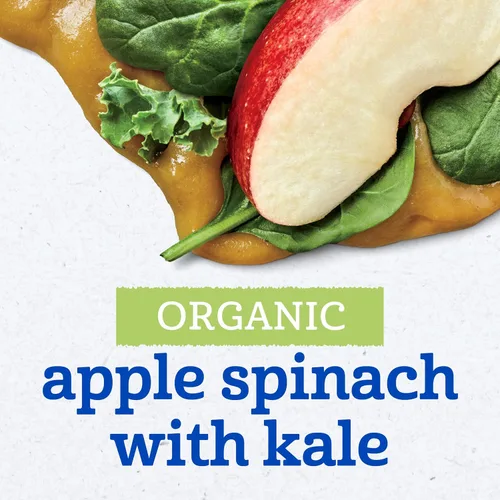 Vista 4 de Gerber Organic for Baby 2nd Foods Tarro de comida para bebés (manzana y espinacas con col rizada)