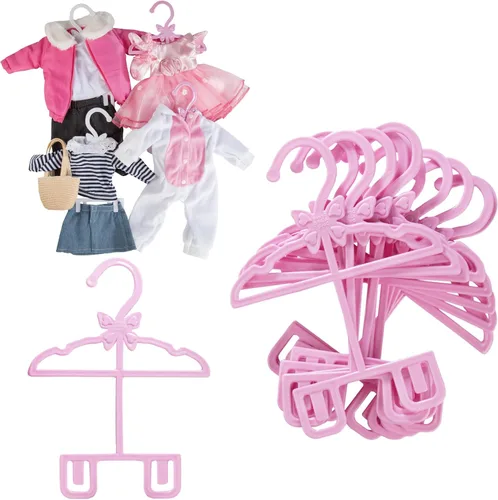 Dress Along Dolly Perchas de ropa para muñecas de 18 pulgadas, paquete de 12 unidades, compatible con American Girl, diseño único que sostiene tu