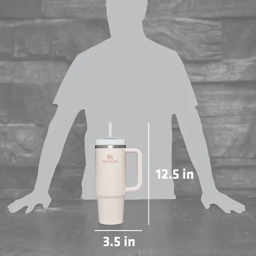 Vista 2 de STANLEY Quencher H2.0 - Vaso con pajilla, tapa de 3 posiciones Flowstate de 30 onzas, compatible con portavasos para viajes, vaso de acero Cuarzo