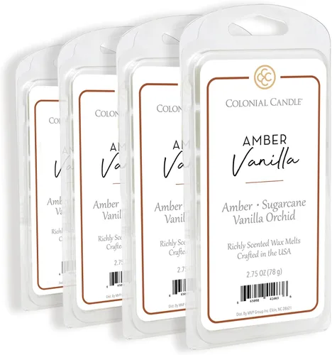 Vista 44 de Colonial Candle Vela perfumada de vainilla ámbar, velas altamente perfumadas para el hogar, vela de cera moteada, 2 mechas, 8 onzas, fabricada