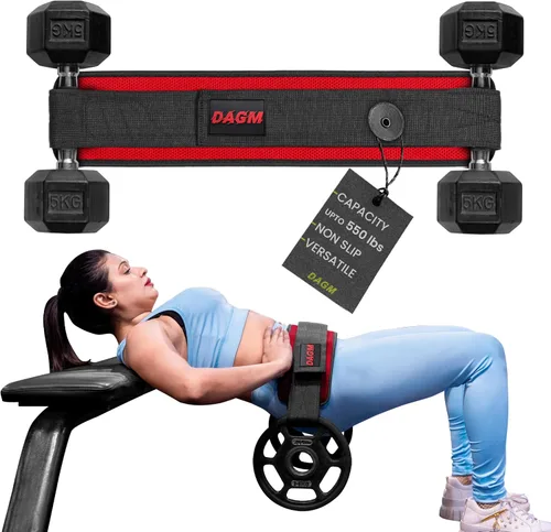 Vista 10 de DAGM Cinturón de Empuje de Cadera para Mancuernas Pesadas, Entrenador Seguro de Glúteos con Acolchado Extra Antideslizante que Protege tus Caderas