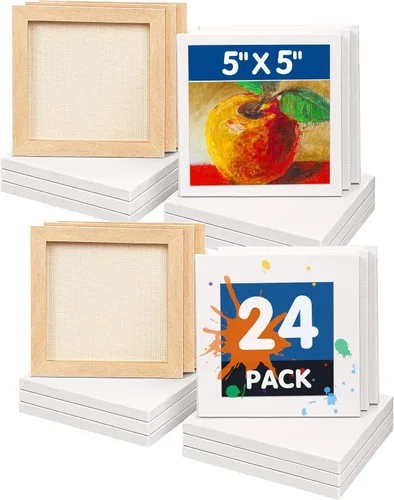 Vista 28 de FIXSMITH Lienzo blanco estirado de 12 x 16 pulgadas, paquete a granel de 8, imprimado, 100 % algodón, perfil de 5/8 pulgadas, paquete de gran valor
