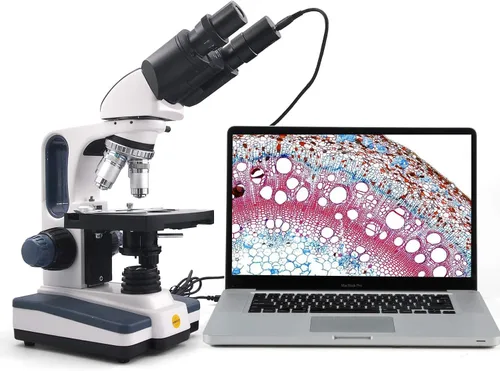Vista 7 de SWIFT SW350B Ampliación 40X-2500X, Cabeza Binocular Siedentopf, Microscopio de Laboratorio Compuesto de Grado de Investigación con Oculares de Campo