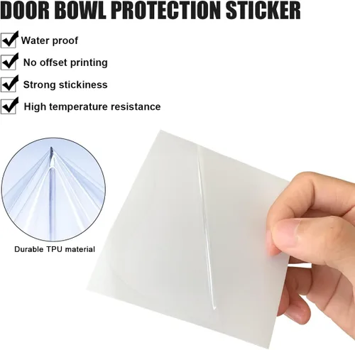 Vista 4 de 4 calcomanías para tazas de manijas de automóvil, película protectora antiarañazos de fibra de carbono para puertas de automóvil, protector de tazas