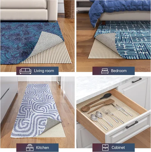 Vista 6 de Non-Slip Rug Pad Gripper 2x8 Feet, Anti Skid Mat for Kitchen Hallway Runner Rug, Keep Rugs in Position and Safe, Thick Cushioned Carpet Pad for