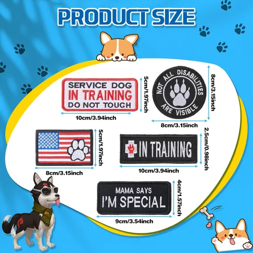 Vista 2 de 16 parches para perros de servicio, parches de entrenamiento con texto en inglés "Please Do Not Pet in Training", insignia táctica bordada extraíble