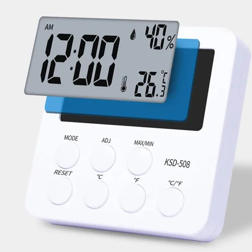 Vista 7 de Termómetros de habitación para interiores Termómetro higrómetro digital LCD, termómetro de temperatura ambiente, monitor de temperatura ambiente