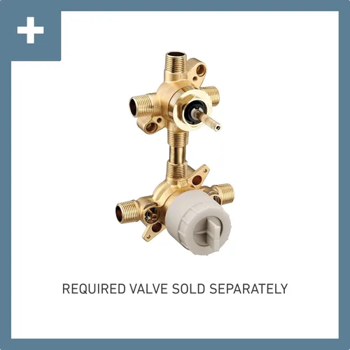 Vista 3 de Moen Align Moldura de ducha de 2 manijas de oro cepillado M-CORE Serie 3 con válvula de transferencia integrada, requiere válvula, UT3290BG