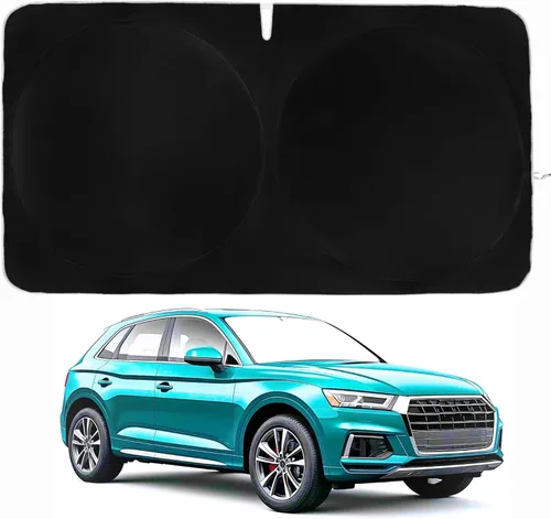 Vista 35 de Parasol para parabrisas BMW X2 (2018-2023), certificado 99.87% UVB y 99% de protección solar UVA. Cubierta opaca de doble capa galardonada, parasol