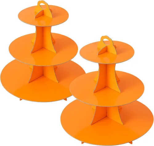 Vista 16 de Soleebee Soporte redondo de 3 niveles para cupcakes, torre de cartón para cupcakes, torre de postre para decoración de cumpleaños, bodas, fiestas, 1