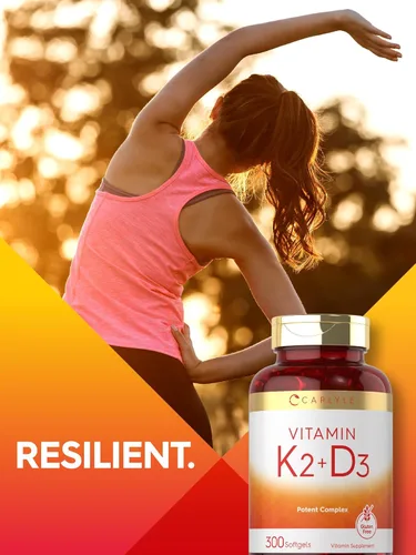 Vista 11 de Suplemento de vitamina K2 D3 de Carlyle 300 cápsulas blandas 200 mcg K2 MK7 y 10,000 UI D3 Sin GMO, sin gluten