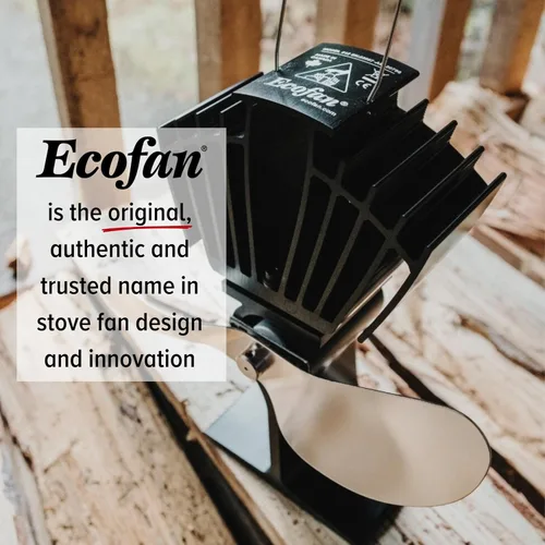 Vista 7 de Ecofan AirMax Ventilador a calor, para horno a leña, grande, hecho en Canadá., NA, Negro (Black Blade), L