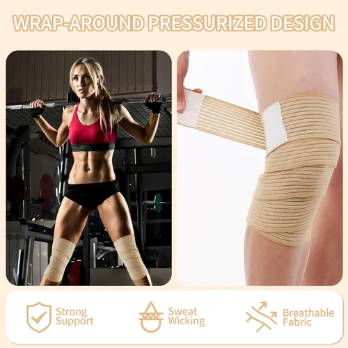 Vista 5 de ONTYZZ Vendaje de compresión ajustable para pantorrilla, rodilleras elásticas deportivas para reemplazo de muñeca, codo y tobillo