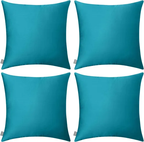 Vista 33 de Thmyo - Paquete de 4 fundas de almohada decorativas de 100 % algodón para lumbar, cómodas, sólidas, para Navidad/Halloween, fundas de cojín Blanco
