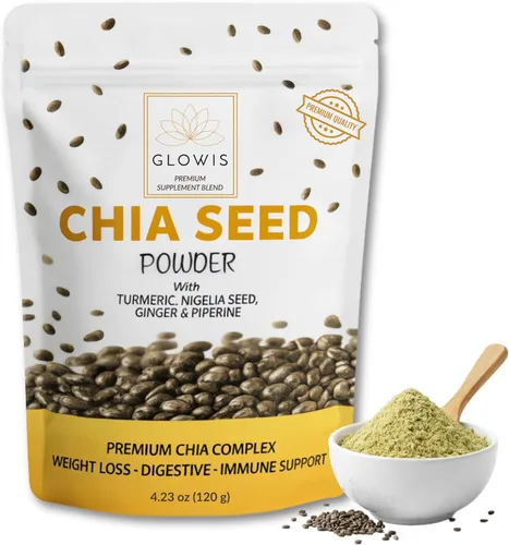 Semillas de chía molidas orgánicas en polvo, mezcla de bebida 5 en 1 con cúrcuma, jengibre y semillas negras, polvo de semillas de chía orgánico,