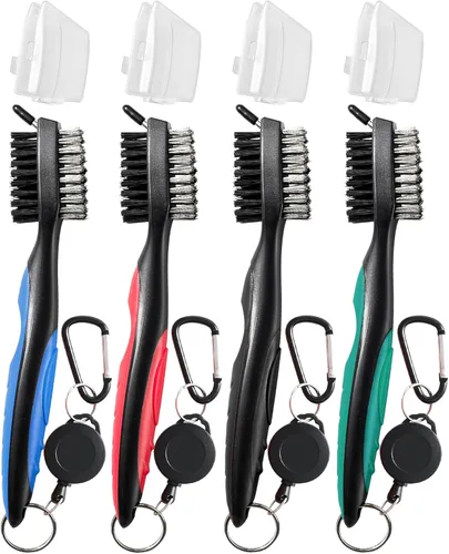 Vista 10 de POIKSHARK Golf Club Brush and Club Groove Cleaner with Retractable Zip-line and Aluminum Carabiner Cleaning Tools