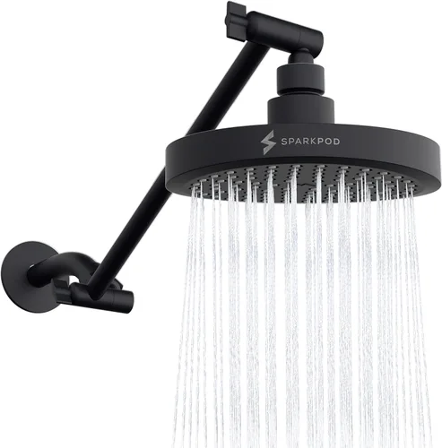 Vista 29 de SparkPod Cabezal de Ducha de Lluvia Redondo con Brazo de Extensión - Cabezal de Ducha de Altura Ajustable con Rendimiento de Alta Presión