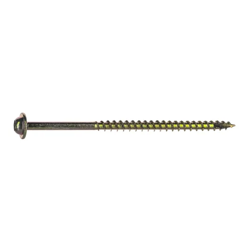 Vista 11 de Tornillos blancos SaberDrive #9 x 1-1/2" para gabinete, 1 libra, aprox. 143 piezas, tornillos de madera duraderos, rosca dentada para una fijación