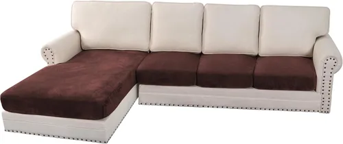 Vista 163 de H.VERSAILTEX Funda de cojín elástica de terciopelo para sofá, funda de cojín de felpa para cojines de silla, protector de muebles, cojín de asiento
