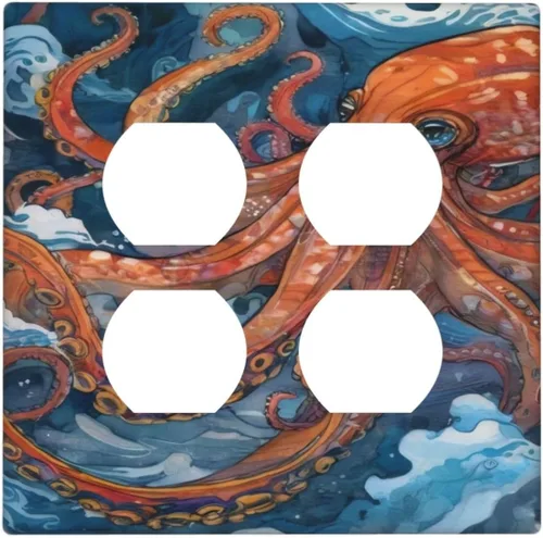 Vista 144 de William Morris Floral Boho Azul Medianoche Azul Bohemio Flor 1 Banda Dúplex Cubierta de Salida Decorativa Receptáculo Único Interruptor Eléctrico