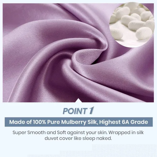 Vista 32 de LILYSILK Funda de edredón de seda negra para cama individual, fundas de edredón de seda de 19 momme