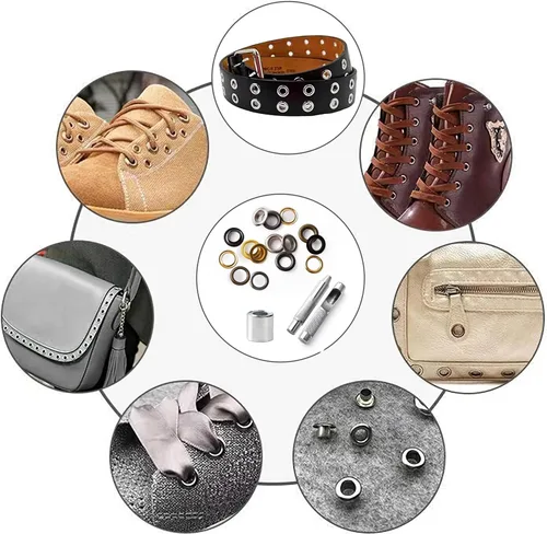 Vista 2 de Kit de ojales de metal para zapatos, ropa, bolsas de manualidades (4 colores, 160 piezas)