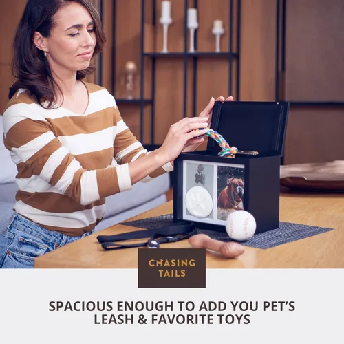 Vista 5 de Chasing Tails Urnas para mascotas para perros, urnas para cenizas de perro, adecuadas para todas las mascotas, incluye kit de huellas de patas
