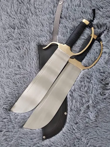 Vista 7 de Wing Chun ocho cortador/hoja de acero al carbono medio/mano de latón/equipo de Kung fu