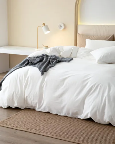 Vista 11 de JIYUAN - Juego de 3 piezas de 1 funda de edredón de algodón 100% lavado de 90x90 pulgadas (relleno no incluido) y 2 fundas de almohada, cómodo