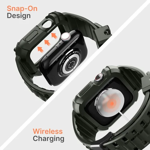 Vista 5 de Fullmosa - Correas compatibles con Apple Watch de 45 mm y 44 mm Series 9/8/7/6/5/4/SE3/SE2/SE, correa de TPU resistente para iWatch de grado militar