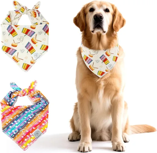 Vista 11 de E-Clover Bandana de Perro a Cuadros Marrón y Scrunchie a Juego - Bandana de Perro de Otoño Triangular a Cuadros Bufanda Babero para Mascotas