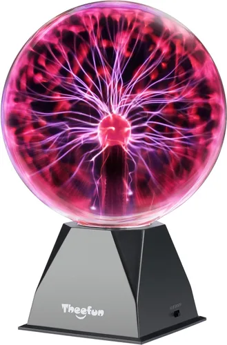 Vista 10 de Theefun Bola de plasma azul: globo de plasma enorme de 8 pulgadas, regalos de cumpleaños, lámpara de bola de plasma sensible al tacto y al sonido