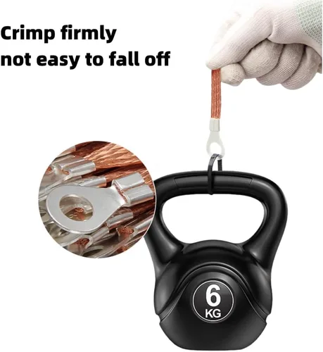 Vista 4 de Moonight Correa de conexión a tierra trenzada de cobre, correa de tierra para motor automotriz, cable de puesta a tierra de puente, alambre