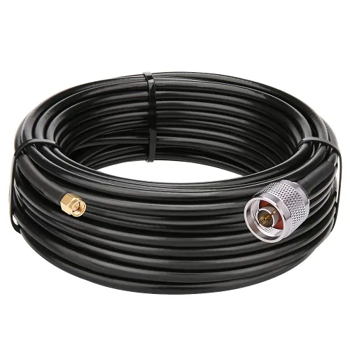 Vista 12 de MOOKEERF 2 piezas de cable N macho a SMA macho 1 pie, cable SMA a N de 50 ohmios de baja pérdida ultra KMR240 coaxial para enrutador WiFi, receptor