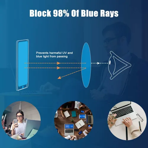 Vista 6 de COASION Blue Light Blocking Glasses for Women Men Full Rim Aviator Screen Filter Eyeglasses Frames Clear Lens