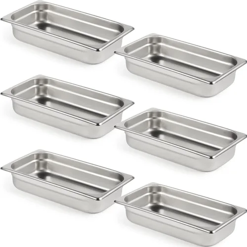Vista 16 de CURTA Paquete de 6 Tapas para Bandejas de Baño María de Tamaño Completo con Asa, Tapas para Bandejas de Hotel de Acero Inoxidable 18/8 Certificadas