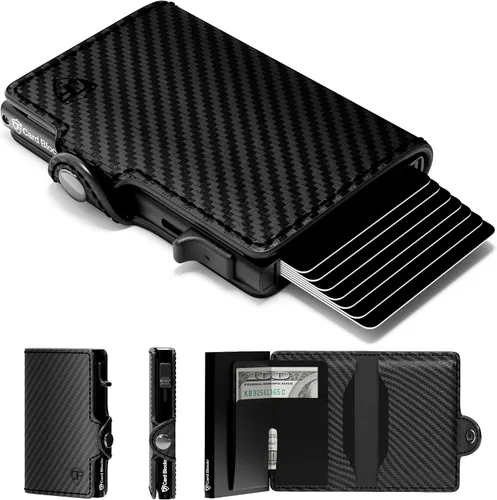 Vista 14 de Cartera Conceal Plus para hombres, cartera desplegable con bloqueo RFID, tarjetero delgado y minimalista para tarjetas de crédito, Minimalista