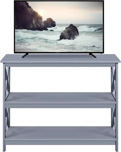 Vista 11 de Yaheetech Soportes de televisión y centros de entretenimiento con estante de almacenamiento de 3 niveles soporte de TV para sala de estar, negro