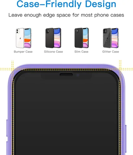 Vista 5 de JETech Protector de pantalla One Touch Install para iPhone 11/XR de 6.1 pulgadas, película de vidrio templado de cobertura completa, kit