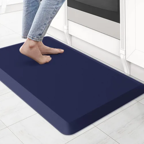 Vista 12 de KitchenClouds Alfombra de cocina acolchada anti fatiga, 17.3 x 60 pulgadas, impermeable, antideslizante, tapete de escritorio cómodo, para cocina