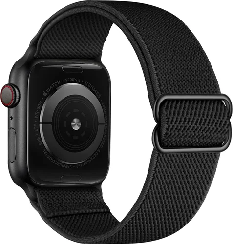 Vista 12 de OXWALLEN - Correa elástica Solo Loop de nailon y de tamaño XL, compatible con Apple Watch de 38 mm y 40 mm, correa trenzada, deportiva, ajustable