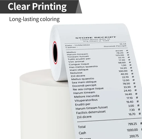 Vista 3 de Rollos de papel térmico para recibos, papel térmico de 3-1/8 x 230 pies, rollos de papel de caja registradora POS (10 rollos)