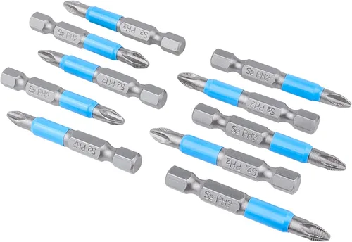 Vista 3 de Yakamoz Phillips Bits #2 Juego de puntas de destornillador magnético de 1/4 de pulgada, vástago hexagonal, cabeza cruzada, Ph2, puntas
