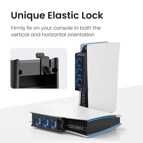 Vista 8 de Cooling Fan for PS5 Accessories, KIWIHOME Upgraded Quiet Cooler Fan with Auto Speed, Controller USB3.0 Port & LED for PS5 2020 Only, Not for