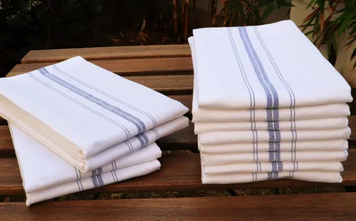 Vista 2 de AMOUR INFINI Juego de 12 toallas de cocina de algodón blanco, altamente absorbentes, suaves, de secado rápido, toallas comerciales, de restaurante